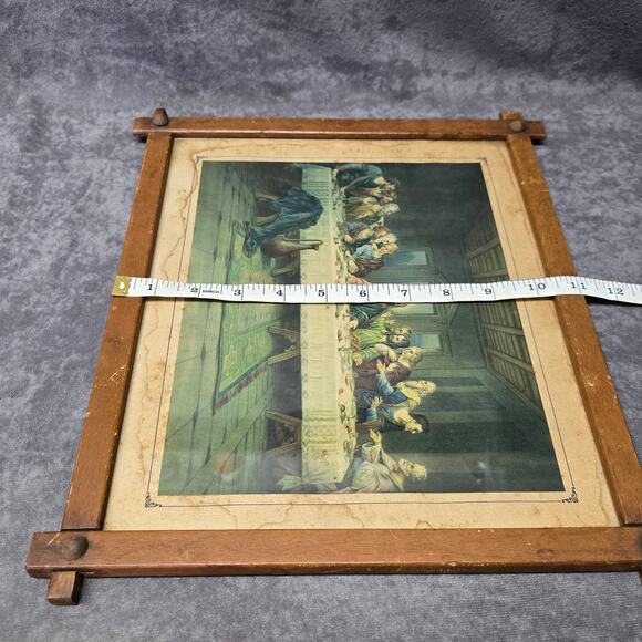 The Last Supper by Brunozetti Print Mounted in Handmade 13" x 11" Wooden Frame - Picture 10 of 13
